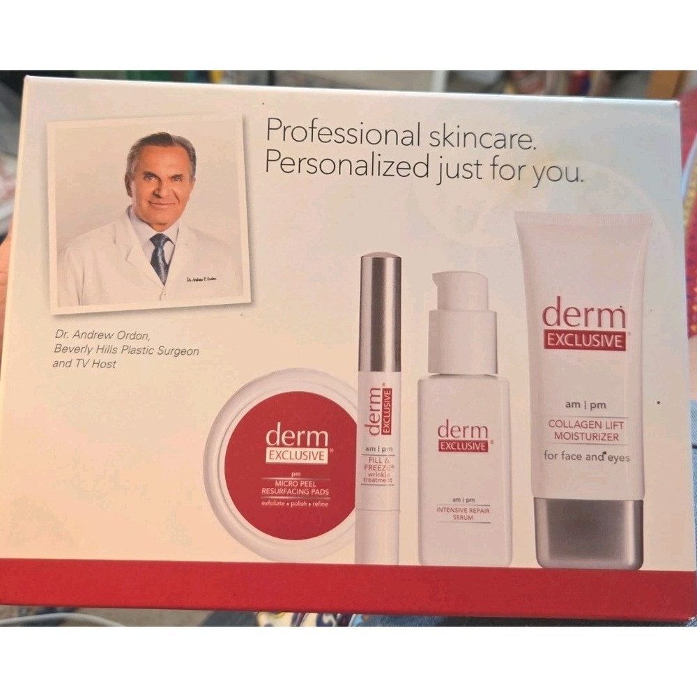 Derm Exclusive Professional Skincare Face Treatment Kit New Collagen Lift SEALED
